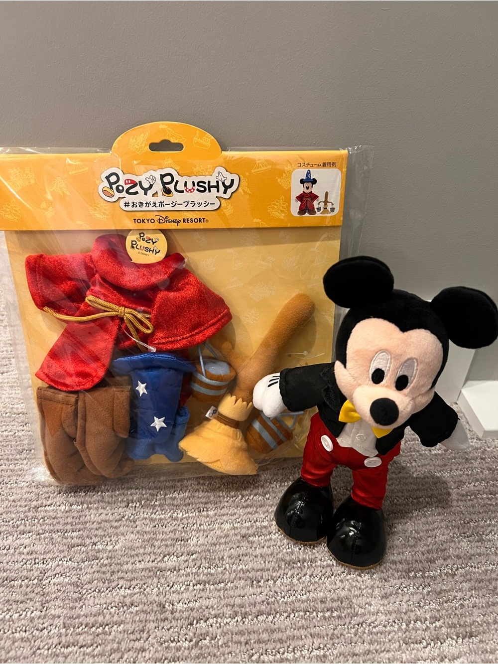 Tokyo Disney Resort Pozy Plush, Mickey + Fantasia Outfit, New